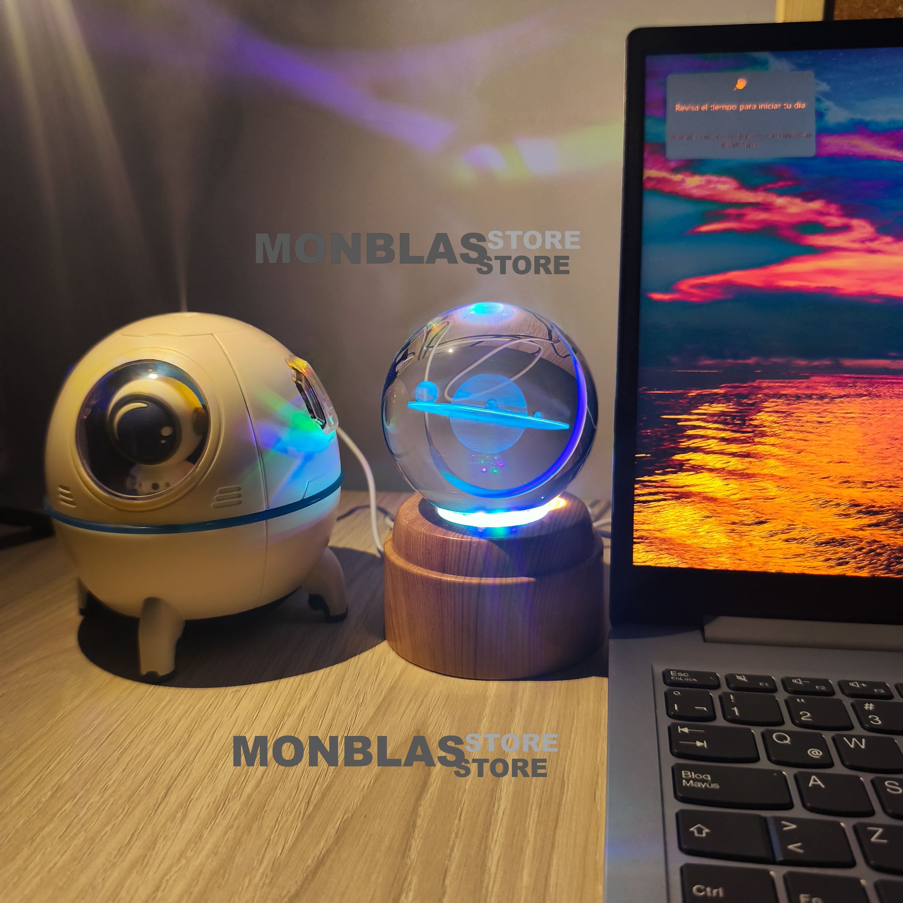 🌟🚀Combo Espacial humidificador + esfera saturno 🌌 🌟